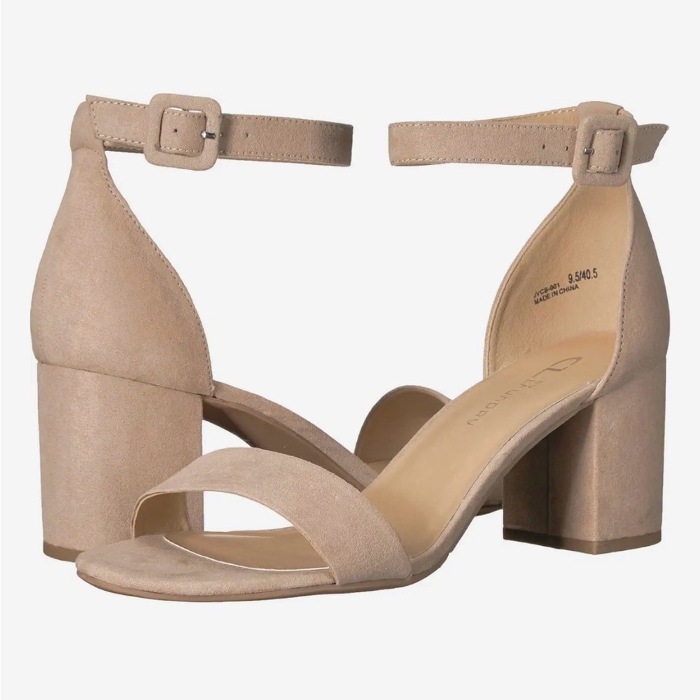 CL by Laundry Beige Block Heel Sandals
